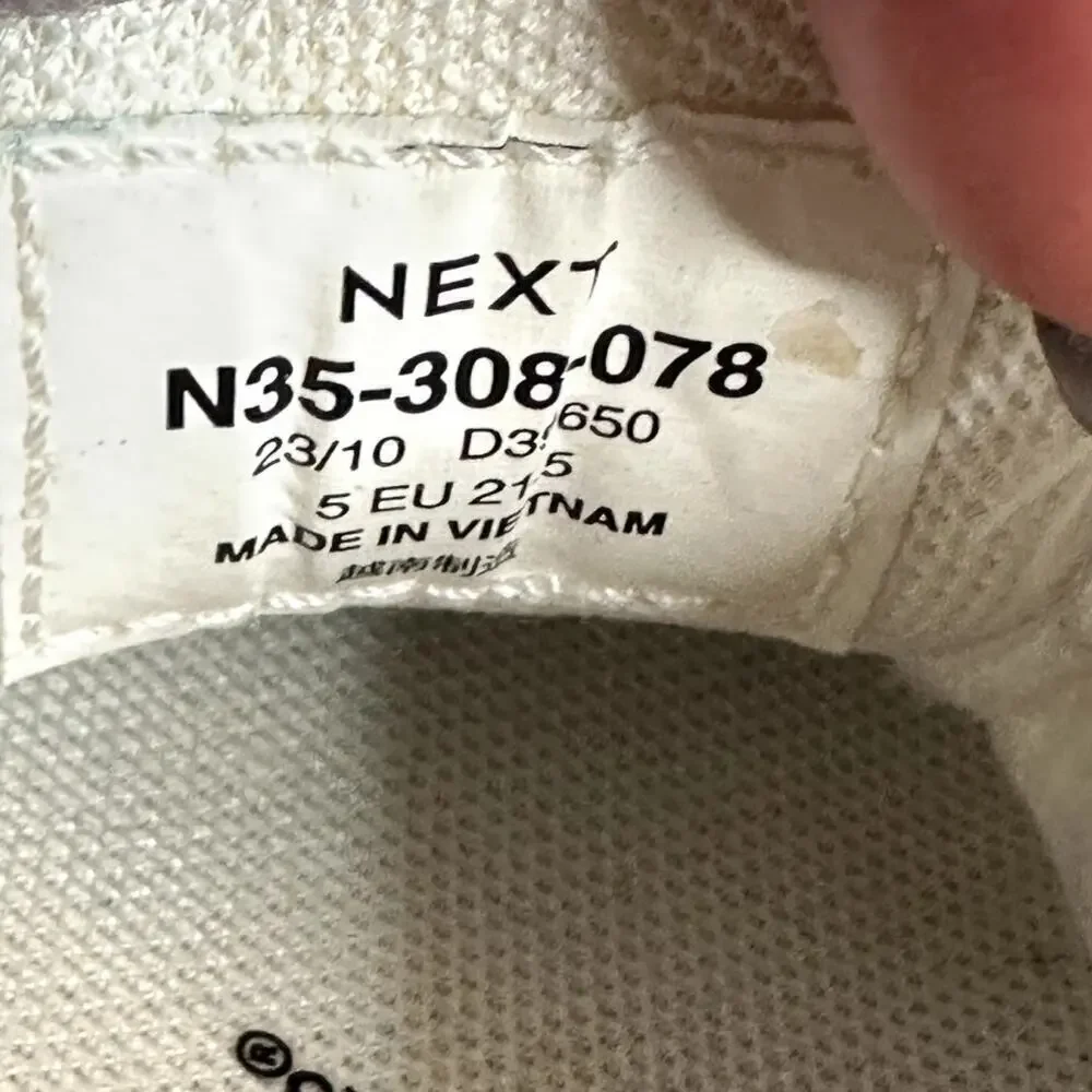 Next White Doodle Graffiti Ortholite Sneakers Toddler Unisex Size 6